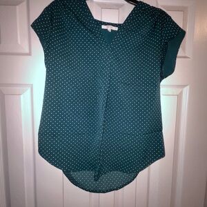Fun 2 Fun Green Asymmetrical Blouse with Sailor Collar